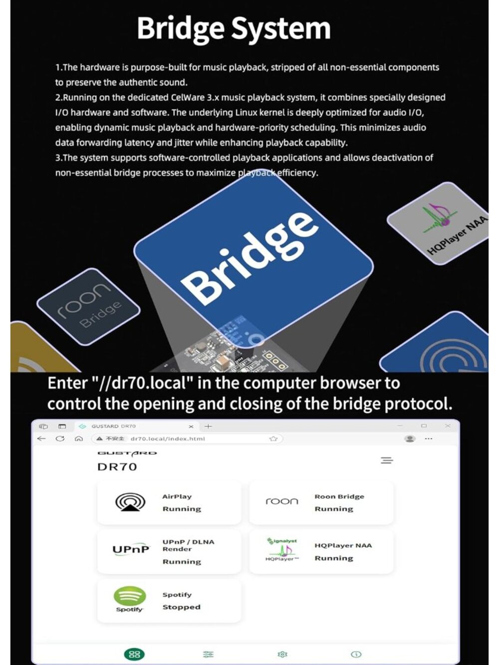 R2R Streaming DAC - Home Audio Network Bridge Streaming CK-01 Clock Native 1-bit - Picture 5 of 9